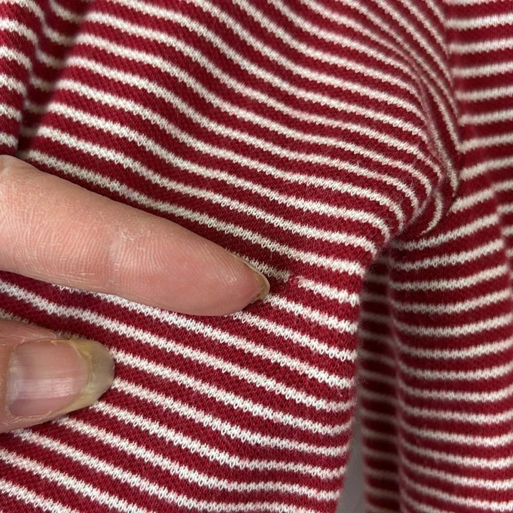 Lacoste red and white striped cardigan sz 36